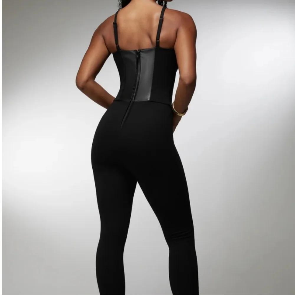 bebe Black Leather Bodysuit - Picture 2 of 3